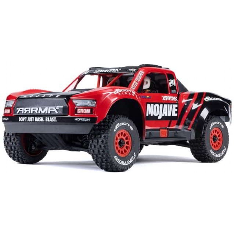 Arrma Mojave Grom MEGA 4WD 380 Brushed 1/18 Electric Desert Truck RTR (Red/Black) w/SLT2 2.4GHz Radio, Battery & Charger