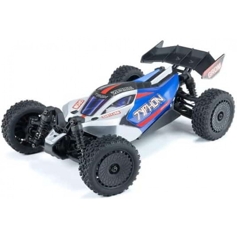 Arrma Typhon Grom MEGA 4WD 380 Brushed 1/18 Buggy RTR (Blue/Silver) w/SLT2 2.4GHz Radio, Battery & Charger