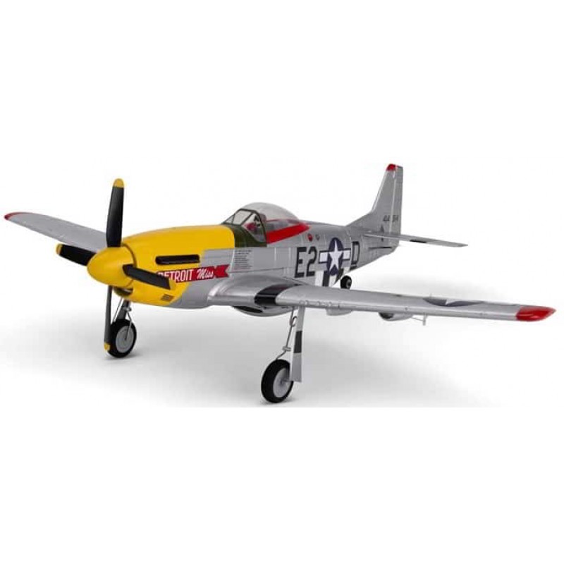 E-flite UMX P-51D Mustang "Detroit Miss" Basic BNF Electric Airplane (493mm) w/AS3X & SAFE