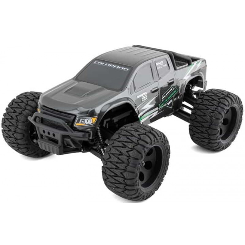 FMS FMT24 Chevrolet Colorado 1/24 RTR Brushed 4x4 Monster Truck (Black) w/2.4GHz Radio, 7.4V Battery & Charger