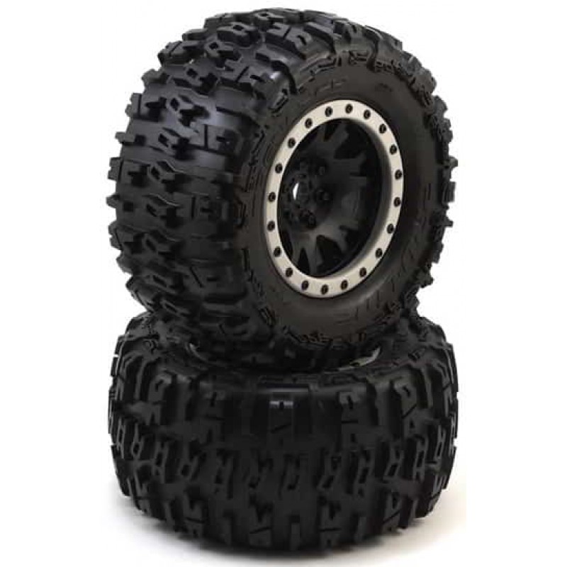 Pro-Line Trencher Pro-Loc Pre-Mounted All Terrain Tires (MX43) w/Impulse Pro-Loc Wheels (Black) (2)