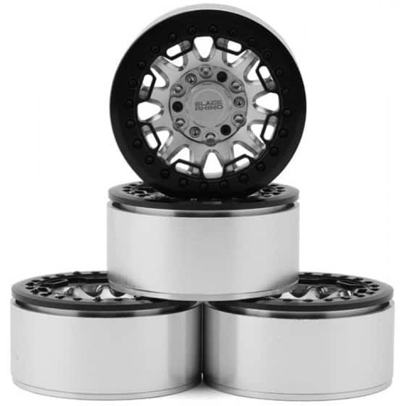 RC4WD Black Rhino Ouray 1.9 Aluminum Beadlock Wheels (Silver/Black) (4)