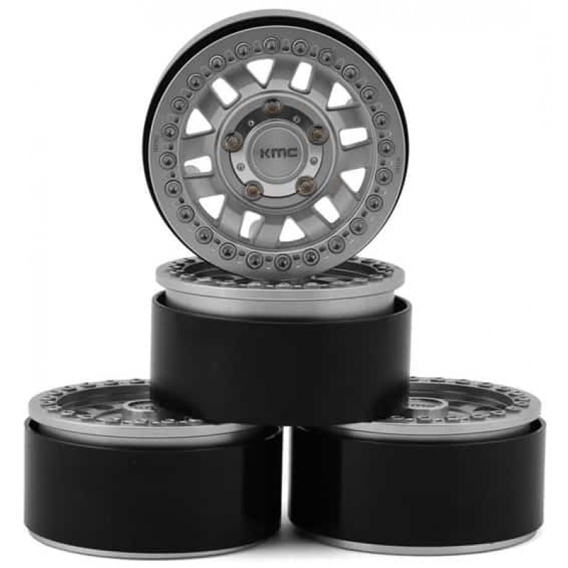 RC4WD KMC Machete 1.7 Aluminum Beadlock Rock Crawler Wheels (Silver) (4)