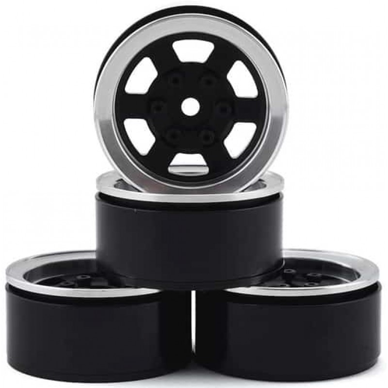 RC4WD Six-Spoke 1.55" Internal Beadlock Wheels - Black RC4VV-VC0806