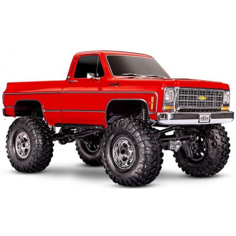 Traxxas TRX-4 1/10 High Trail Edition RC Crawler w/1979 Chevy K10 Truck Body (Red) &/TQi 2.4GHz Radio