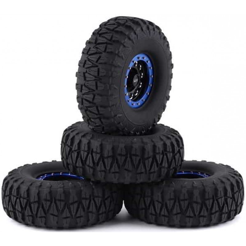 Yeah Racing Claw 1.9 Pre-Mounted Tires w/Aluminum Beadlock Wheels (Black) (4) w/12mm Hex