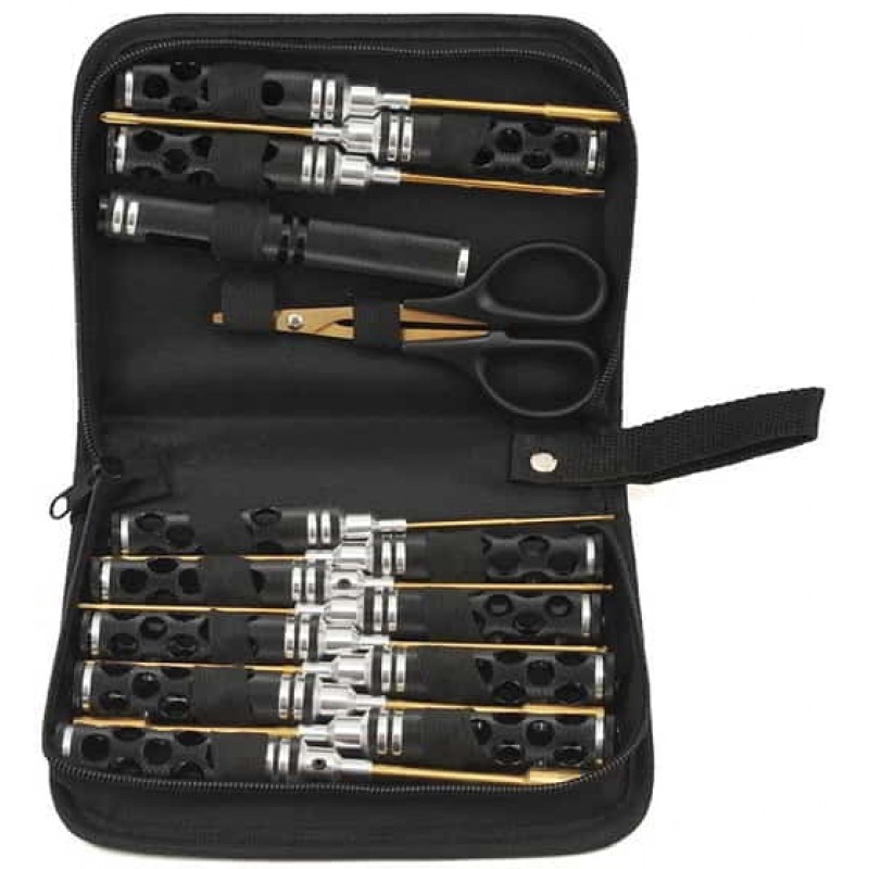 Maxline R/C Products 14 Piece Honeycomb Tool Set w/Case (Black)