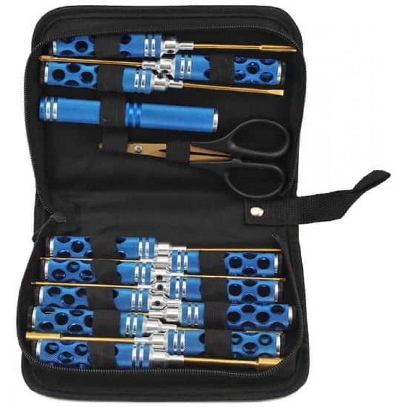 Maxline R/C Products 14 Piece Honeycomb Tool Set w/Case (Blue)