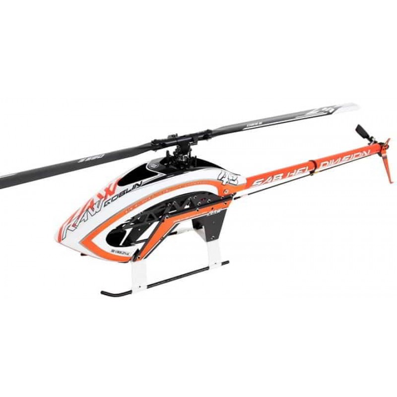 SAB Goblin Raw 580 Electric Helicopter Kit (Orange/White) w/Main & Tail Blades