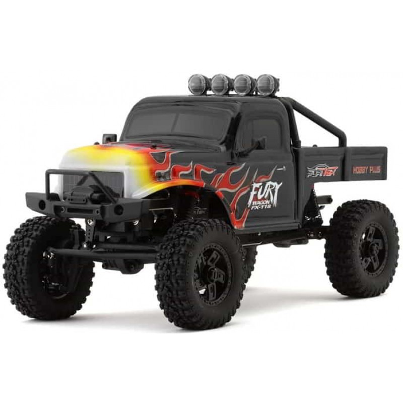 Furitek FX118 Fury Wagon 1/18 RTR Brushless Rock Crawler (Black/Flames)