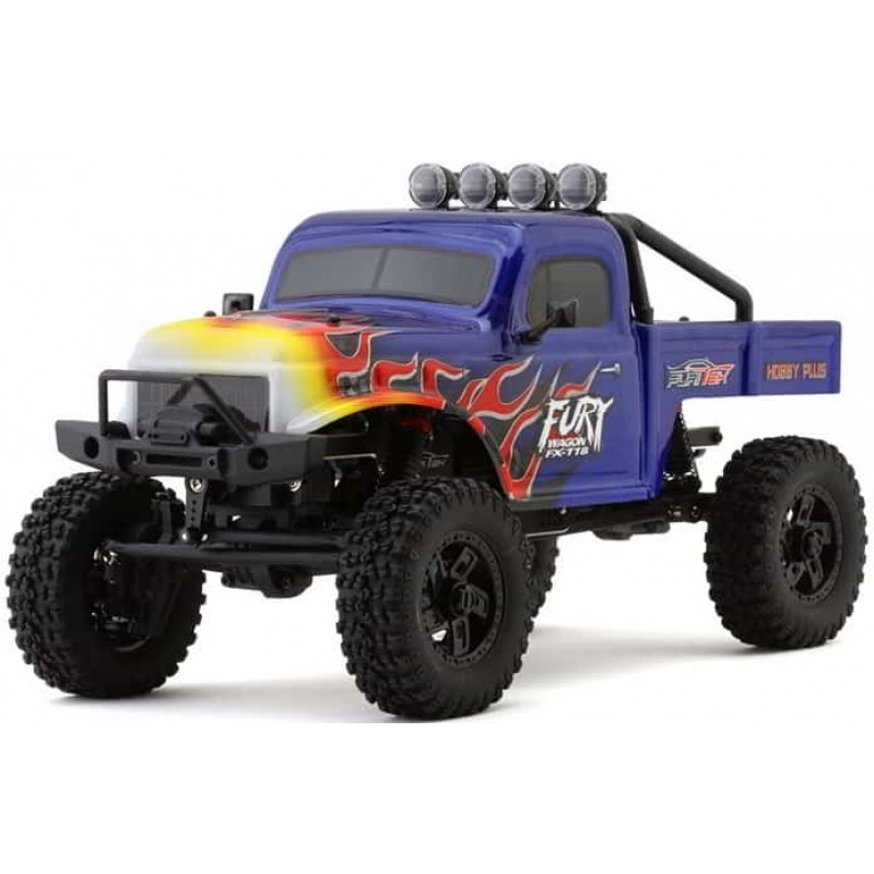 Furitek FX118 Fury Wagon 1/18 RTR Brushless Rock Crawler (Blue/Flames)