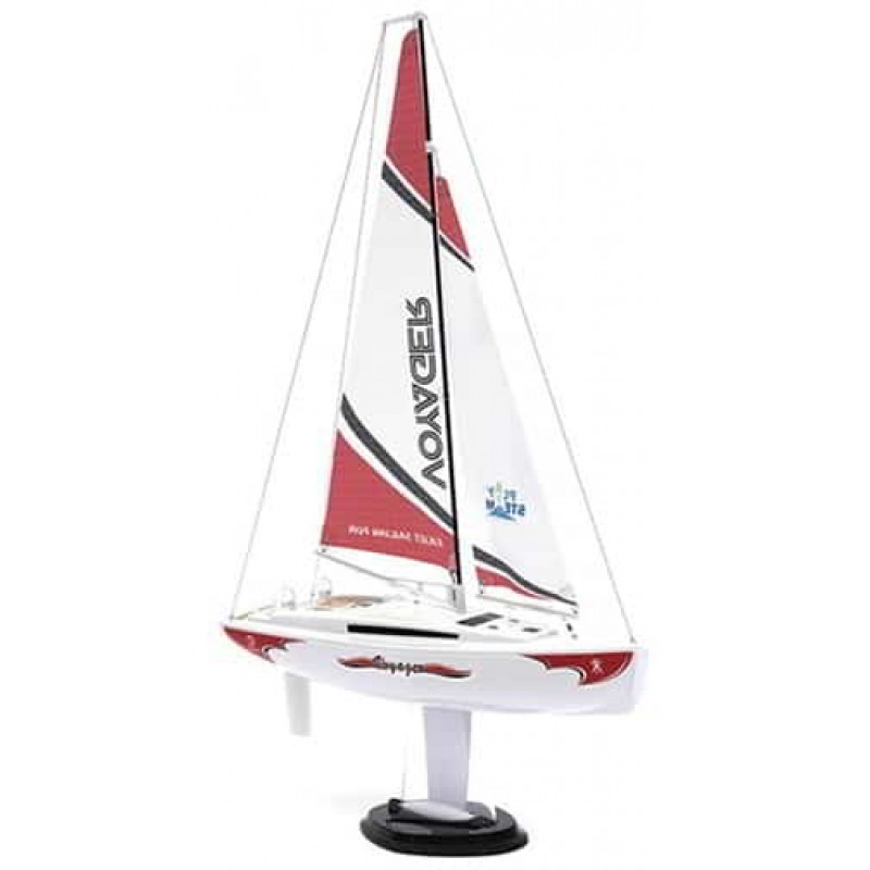 PlaySTEM Voyager 280 Motor-Powered RC Sailboat (Red) w/2.4GHz Transmitter