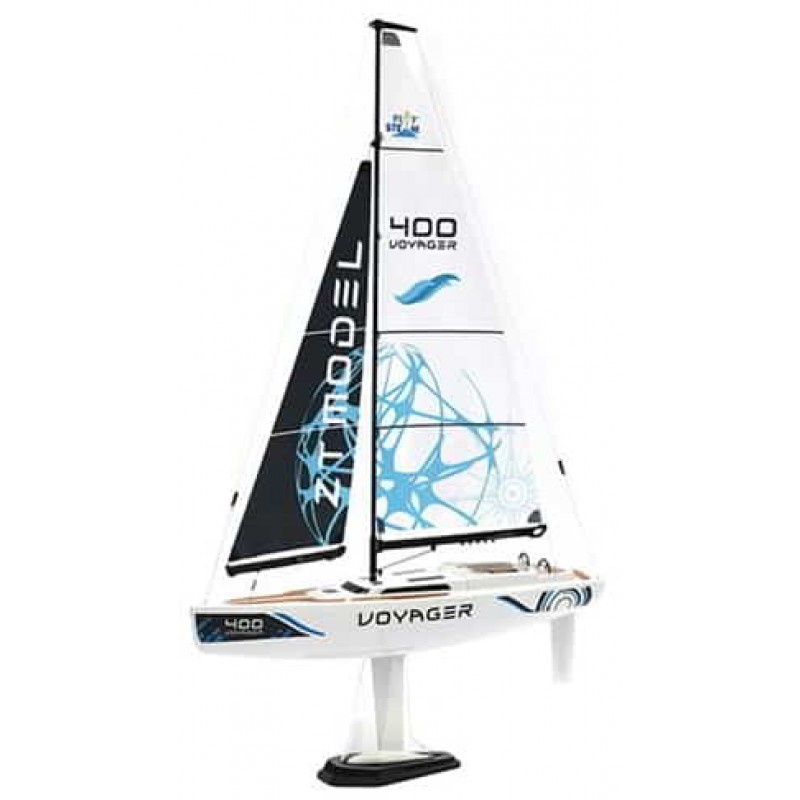 PlaySTEM Voyager 400 Motor-Powered RC Sailboat (Blue) w/2.4GHz Transmitter