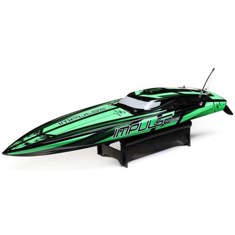 Pro Boat Impulse 32 Deep-V RTR Brushless Boat (Black/Green) w/2.4GHz Radio & SMART