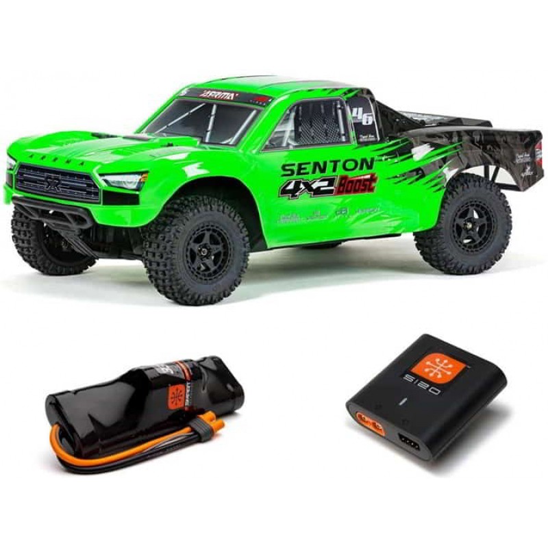 Arrma Senton 4X2 BOOST 1/10 Electric RTR Short Course Truck (Green) w/SLT2 2.4GHz Radio, Battery & Charger