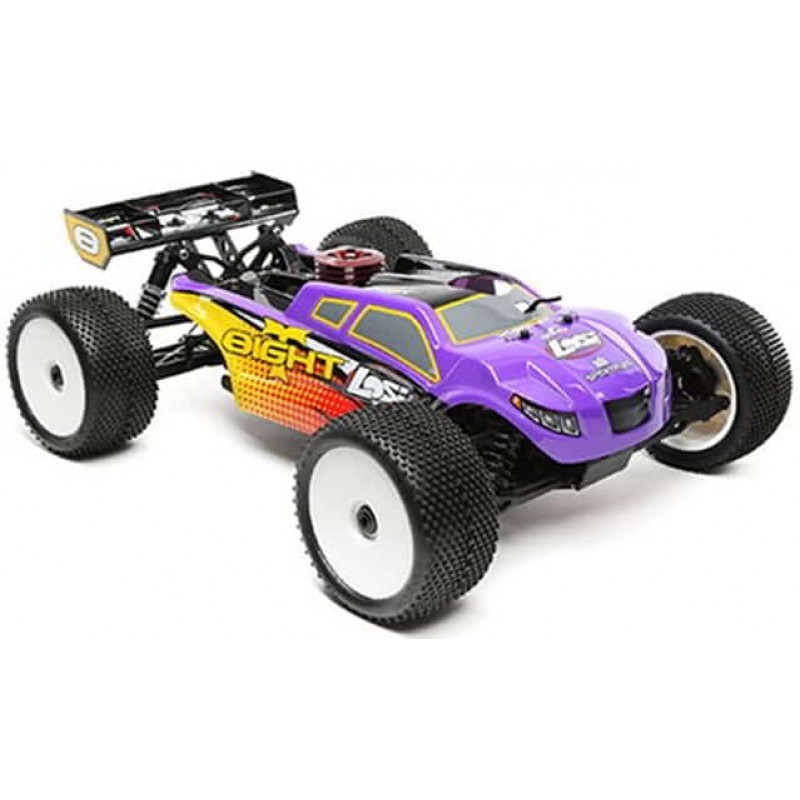 Losi 1/8 8IGHT-T 4WD Truggy Nitro RTR, Purple/Yellow LOS04011V2