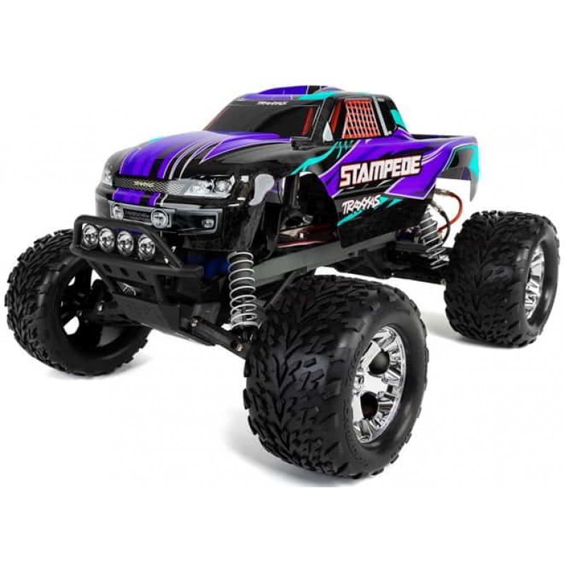 Traxxas Stampede 1/10 RTR Monster Truck (Purple) w/LED Light Set, TQ 2.4GHz Radio, Battery & DC Charger