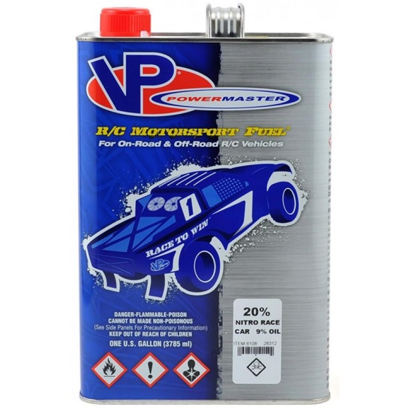 PowerMaster Nitro Race 20% Car Fuel (9% Castor/Synthetic Blend) (Six Gallons)